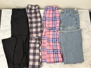 Shein Girls Size 11-12 Youth Jeans And Leggings Lot Of 4 Pull On Blue Denim K1 - Picture 1 of 4