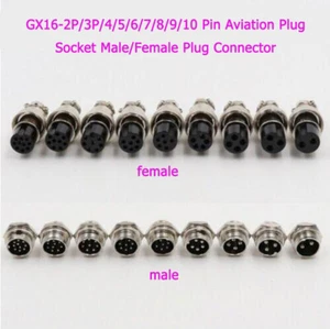 GX16-2P/3P/4P/5P/6P/7/8P/9P/10P Aviation Plug Socket Male/Female Plug Connector  - Picture 1 of 30