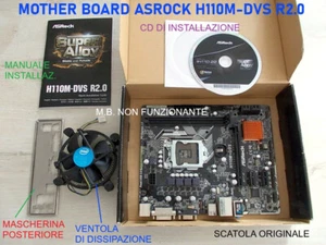 ASROCK H110M-DVS R2.0 MainBoard MotherBoard Scheda MicroATX LGA1151 NON FUNZIONA - Photo 1/14