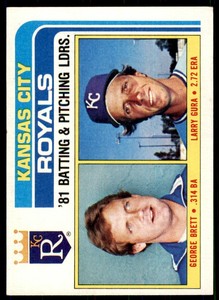 1982 Topps #96 Royals Team Leaders - George Brett/Larry Gura GorUAW