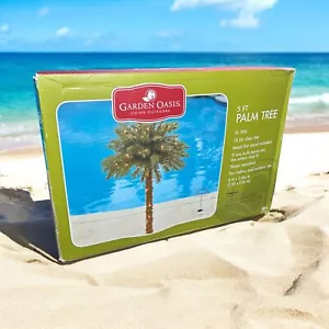 Garden Oasis Living Outdoors 5ft Lighted Palm Tree Clear Lite Indoor/Outdoor NIB - Picture 1 of 5
