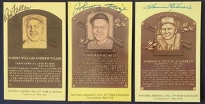 3x Johnny Mize + Bob Feller + Harmon Killebrew 3x Autographed HOF 4x6 Cards - Picture 1 of 14