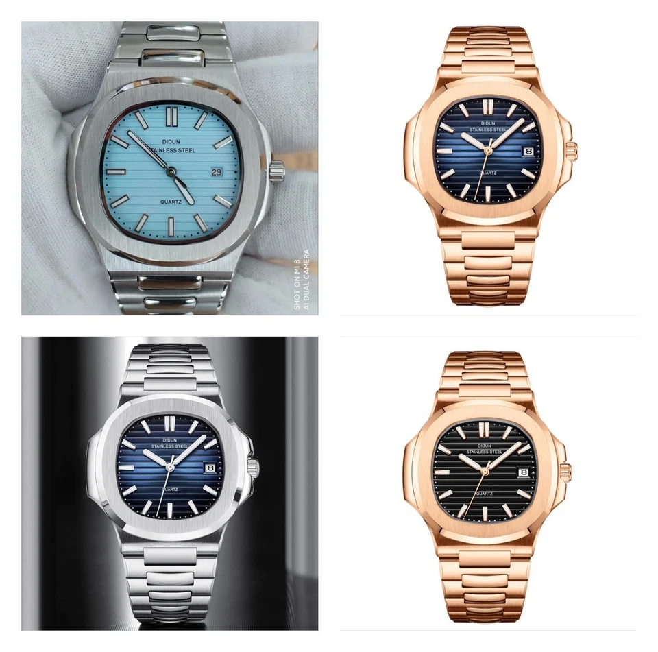 Reloj Didun Nautilus Japón Movimiento de Cuarzo Miyota Azul - Verde - Azul Tiffany Reino Unido - Imagen 1 de 4