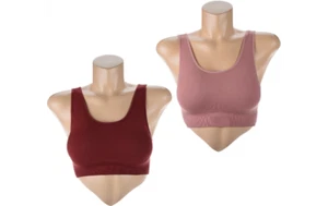 Sujetador Longline sin costuras para cualquier persona con almohadillas extraíbles juego de dos bayas/rosa S A295941j - Imagen 1 de 5