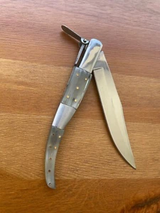 Cuchillo Plegable Navaja Estilo Árabe 5.11" Balanzas Cuerno de Toro con Trinquete de España - Imagen 1 de 11