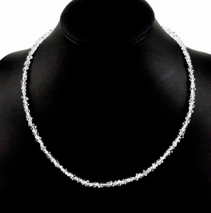 Herkimer cadena de diamantes cadena de piedras preciosas collar natural plata 925 cierre 45 cm - Imagen 1 de 3