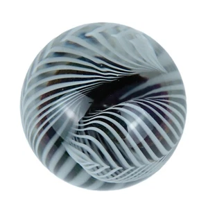 Robert Eickholt Art Glass 3.25" Paperweight CHASM Signed Vintage White Swirl '89 - Picture 1 of 12