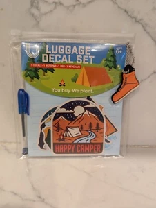 U Style Luggage Decal Set - Notepad Blue Pen Keychain 5 Decals Stickers Camping - Picture 1 of 2