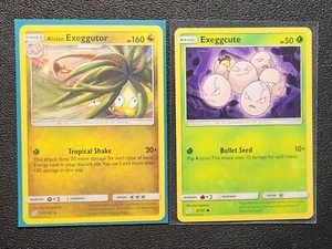 Alolan Exeggutor 114/181 & Exeggcute 8/181 Pokemon card SM Team Up NM - Picture 1 of 1