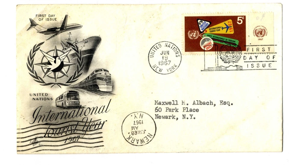 Sobre primer día Naciones Unidas First Day Stamps sellos Circulado - Imagen 1 de 1