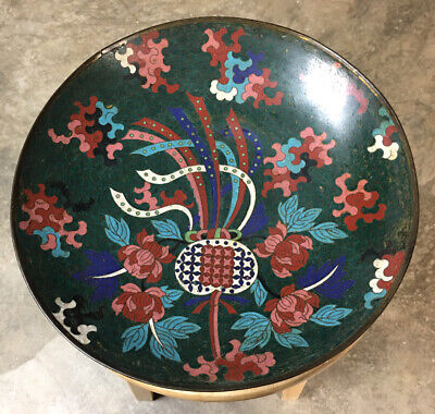 Fantastic Japanese Meiji Period (1880s) Abstract 12  Cloisonné Charger Platter • 375$