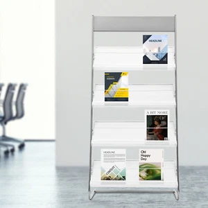 4 Tier Free Standing Magazine Rack Business Office Comic Display Organizer Stand - Picture 1 of 20