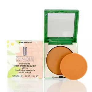 CLINIQUE STAY-MATTE SHEER PRESSED POWDER (03 STAY BEIGE) 0.27 OZ NEW IN BOX - Picture 1 of 1
