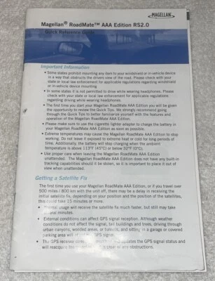 Magellan RoadMate AAA Edition RS2.0 User Manual - Image 1 of 4