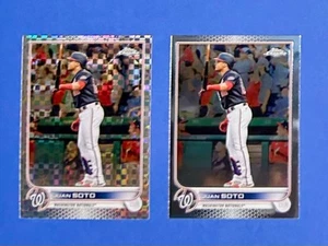 JUAN SOTO 2022 Topps CHROME XFRACTOR #129 and 2022 Topps CHROME #129 - Picture 1 of 2