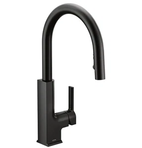 Moen Sto Smart Kitchen 1-Handle High-Arc Pulldown Kitchen Faucet (S72308EVBL) - Picture 1 of 6