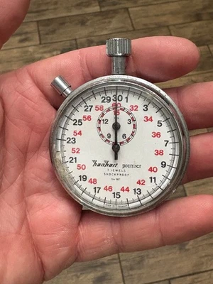 Cronómetro vintage Hanhart Premier 30 segundos 7 joyas dos empujadores Alemania ¡FUNCIONA!! Foto 1 de 4