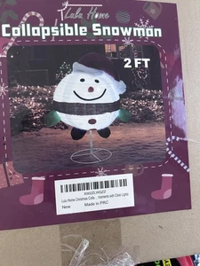 ⛄ 2-Foot Collapsible Light-Up Snowman – Indoor/Outdoor Holiday Decoration – NIB - Picture 1 of 11