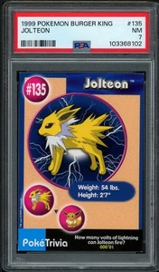Tarjeta Pokémon Jolteon Burger King SIN EMPERADOR 1999 rara - PSA 7 casi nueva - Imagen 1 de 2