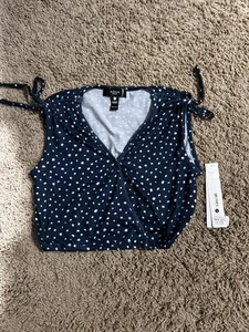 Aqua Ruched Tie Tank Top Girls S 7/8 Large 10/12 XLG 14/16 - Picture 1 of 5