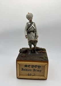 Sehr schöner Sepoy Soldat Indianer Armee 1910. 100 mm Metallmodell auf Ständer - Bild 1 von 16