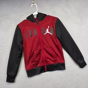 Jordan Hoodie Sweatshirt Boys M 10/12 Red DriFit Athleisure Outdoor Jumpman - Picture 1 of 21