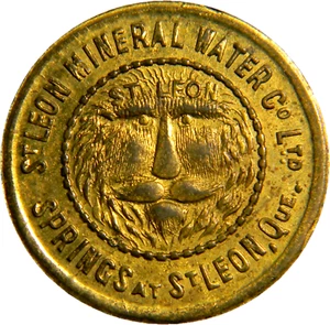 Token de agua mineral de Saint Leon, Quebec, Canadá 1890 (01146) - Imagen 1 de 2
