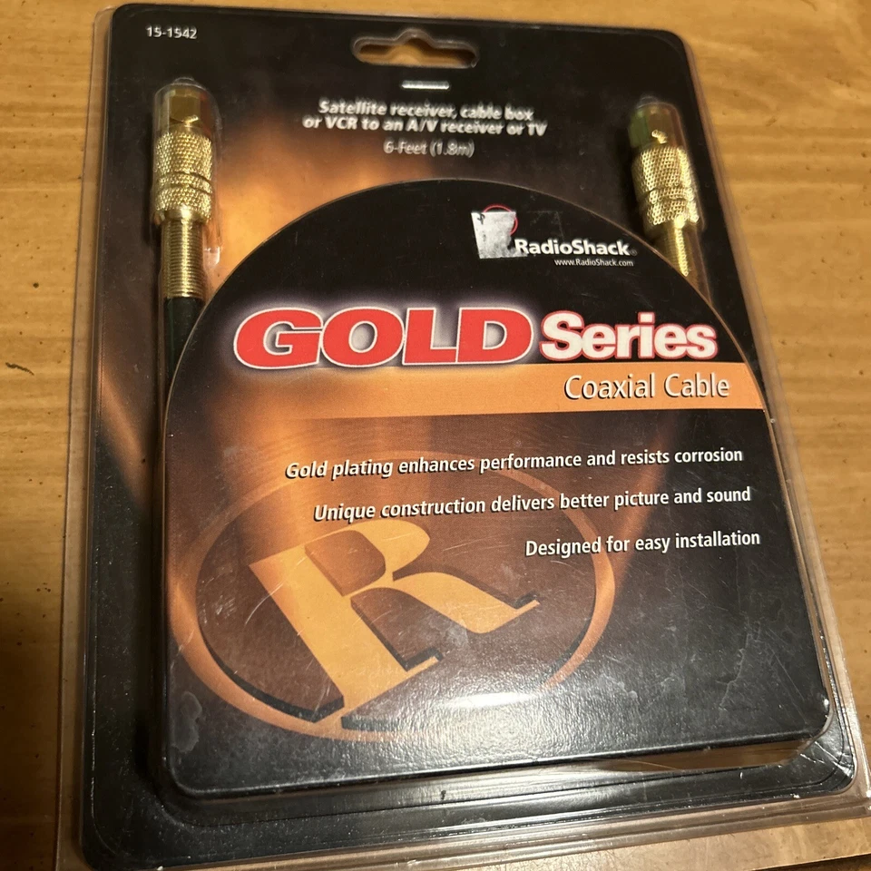 RadioShack ~ Gold Series Coaxial Cable 6 Feet (15-1542) **NEW** - Image 1 of 1