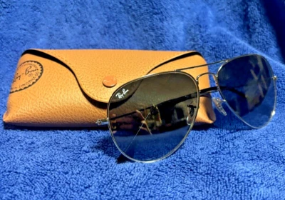 Gafas de sol Ray-Ban Aviator RB3025 58-14 mm marco plateado lentes grises 003/62 Foto 1 de 4