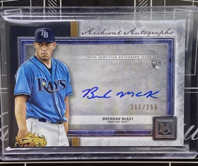 Brendan McKay 2020 Topps Museum Collection Archival Autographs 261/299 RAYS MLB - Image 1 of 4
