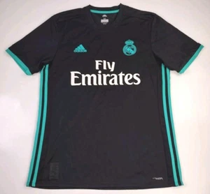 Adidas Real Madrid 2017-2018 Away Black Green Soccer Jersey BR3543 Size Medium - Picture 1 of 8