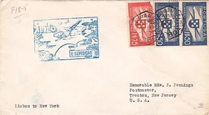 PORTUGAL ERSTFLUG LISSABON NACH TRENTON USA - Bild 1 von 2