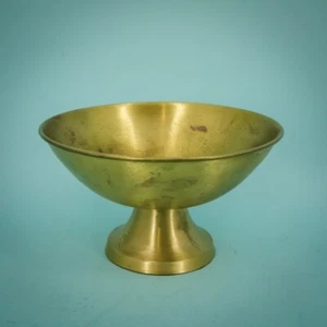 Brass Matte Footed Stand Shallow Bowl Home Decor Decoration - Imagen 1 de 5