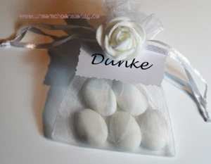 10 Gastgeschenke Mandeln Organza Hochzeit Taufe Kommunion Konfirmation GG0096 we - Bild 1 von 1