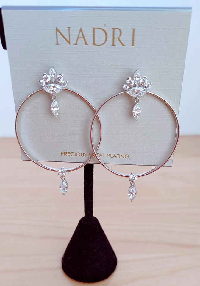 Nadri CZ Circle 耳环 MSRP $85 全新带标签 — 第 1/1 张图片