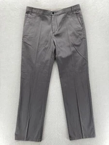 Claiborne Chino Pants Mens 34x32 Straight Leg Gray Flat Front Mid Rise Casual - Picture 1 of 12