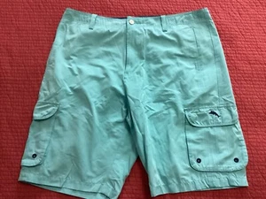 Tommy Bahama Boardshorts Herren 38 türkis Schwimmen Surfen Strand Cargotasche Logo - Bild 1 von 8