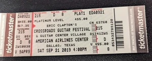 ERIC CLAPTON 2019 UNCUT PAIR CONCERT TICKETS  CROSSROADS GUITAR FESTIVAL TX, USA - Picture 1 of 7