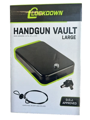 New Lockdown Handgun Vault Lock Box 2 Keys Small Valuables DOJ Approved NIB - Image 1 of 4