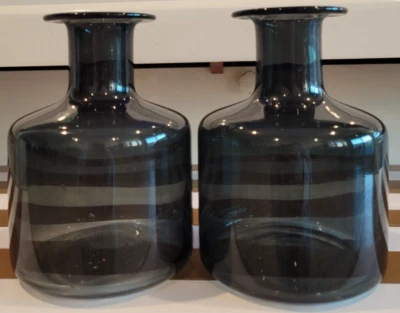 2 jarrones de vidrio IKEA GRIS HUMO CUELLO DE BOTELLA 6,5 PULGADAS Foto 1 de 4