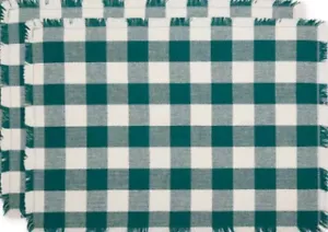 Set di 2 Tovagliette Con Frange in Cotone (13""x19"") A QUADRETTI CONTROLLO BUFALO, VERDE VERDE VERDE VERDE VERDE VERDE ACQUA, DII - Foto 1 di 10