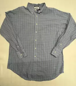 Daniel Cremieux Shirt Mens Large Blue Plaid Button Up Fine Italian Long Sleeve - Picture 1 of 8