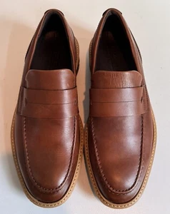 ECCO ST. 1 Hybrid Men's Leather Penny Loafers-Brown- Size 8 /8.5- 42 - Picture 1 of 10