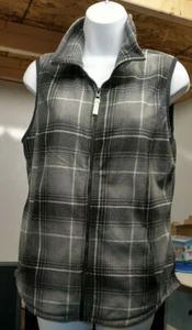 Made For Life Lightweight Grey Vest SMALL Ladies Zipper Front Pockets Collared - Picture 1 of 3