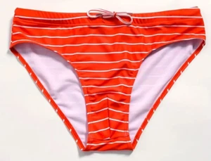 Red w/ Thin White Stripes Print Men's Swim Briefs. Size Large 34"-36" - Picture 1 of 4