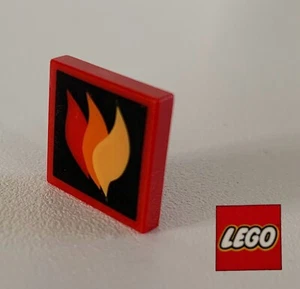 Vintage LEGO Legoland 2x2 Tile PRINTED FLAME LOGO - Fire -2C - Picture 1 of 1