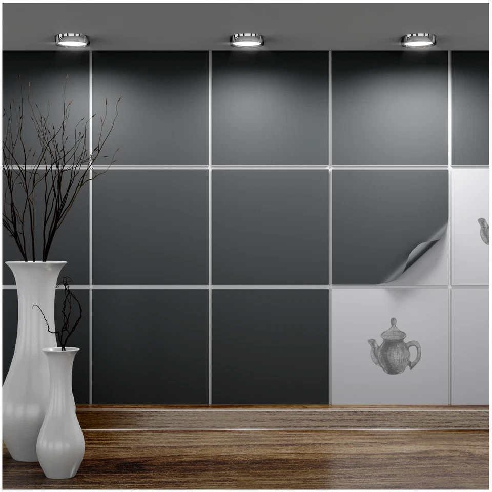 FoLIESEN Fliesenaufkleber für Küche und Bad - Fliesenfolie Dunkelgrau - Bild 1 von 1