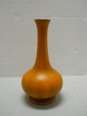 Jarrón vintage de cerámica Royal Haeger de 7,5" naranja quemado con esmalte marrón Foto 1 de 4