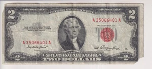 TWO DOLLAR FEDERAL RESERVE NOTE UNITED STATES OF AMERICA SERIES 1953 $2 BILL - Picture 1 of 2