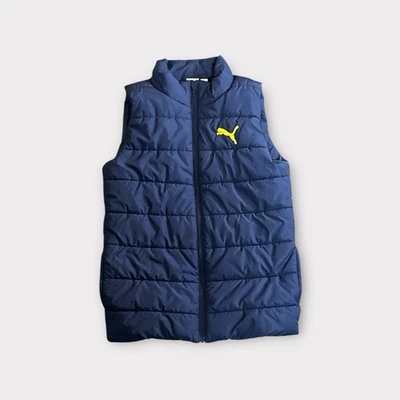 Chaleco acolchado Puma para niños talla M 10/12 azul amarillo chaqueta sin mangas ropa deportiva para niños Foto 1 de 3